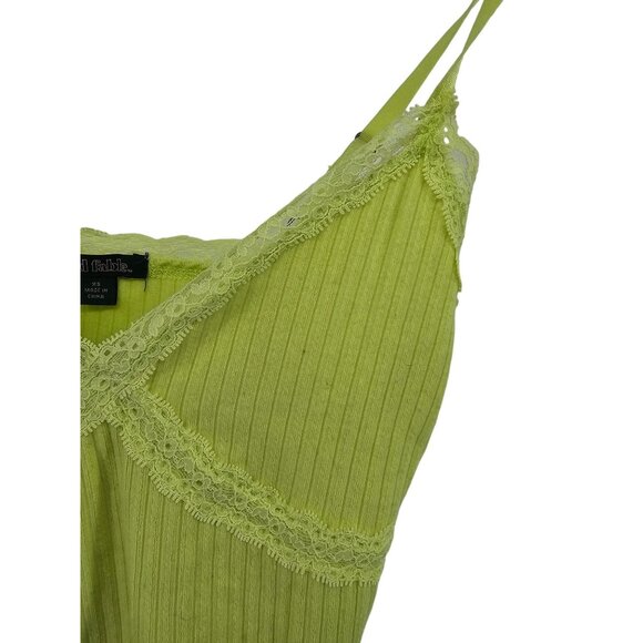 Wild Fable Womens Ribbed Lace Trim Camisole Top Size XS Yellow - Picture 4 of 6